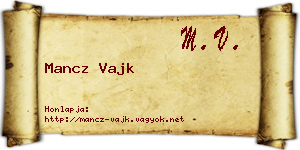 Mancz Vajk névjegykártya